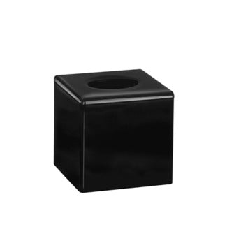 Porta veline cubico in ABS nero lucido, 13,5 x 13,5 x 13,5 cm