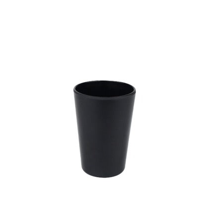 Portaspazzolini in fibra di bamboo, amido di mais e melamina riciclabile nera, capacità 30 cl, diam. 7,4 x h 10,5 cm, confezione da 6 pz