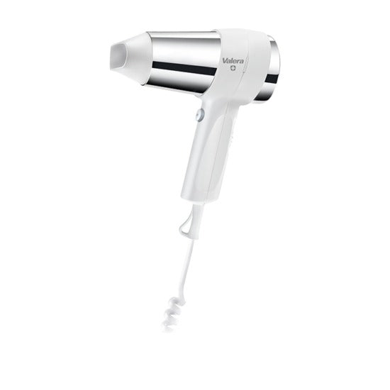Valera Action 1800 Push, asciugacapelli compatto, 1800 W, bianco e cromato, 17,7 x h 23,5 cm