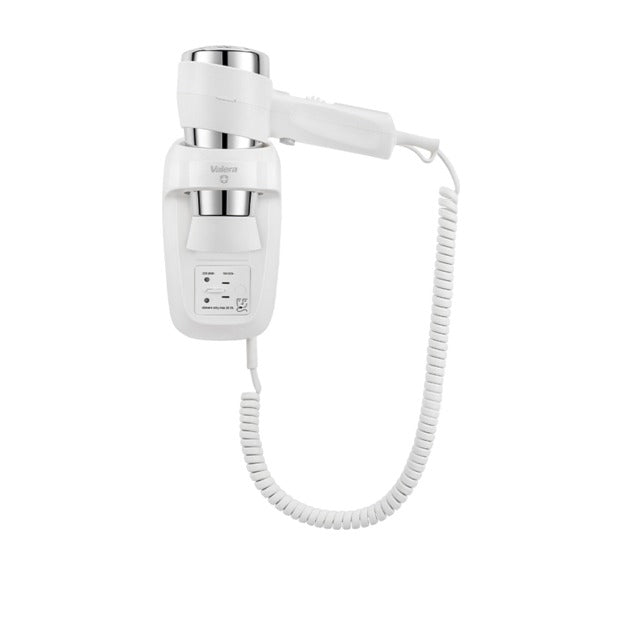 Valera, asciugacapelli Action Super Plus 1600 Shaver con supporto a parete, bianco e cromato, 25 x h 30 cm.