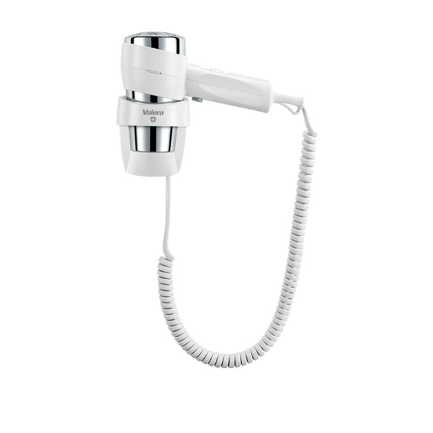 Asciugacapelli Valera Action Super Plus 1800 con supporto a parete, bianco e cromato, 25 x h 18,5 cm