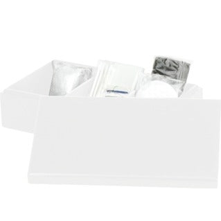 Space, coffret in legno verniciato bianco opaco con due divisori interni, confezione da 10 pz.