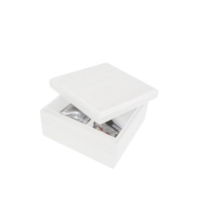 Star Blanc Mat – Coffret en Bois avec Séparateurs 13x13x7cm