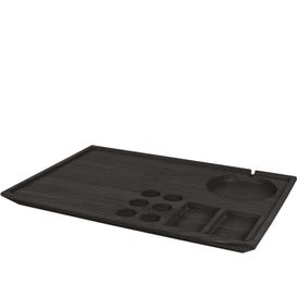 Vassoio in legno nero per bollitore e macchina del caffè, 53 x 36,8 x h 3 cm