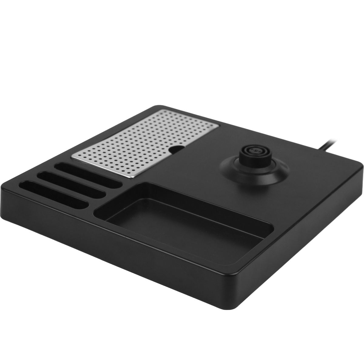 Vassoio per bollitore in ABS nero, porta tazze in metallo, 240x240x30 mm, per modello 66423NO/BO.