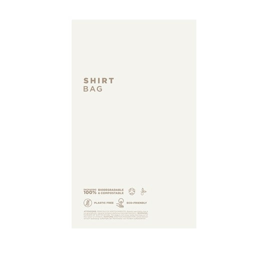Sacchetto camicia in bioplastica compostabile, patella di chiusura, 30 x 50+6 cm, 1000 pz