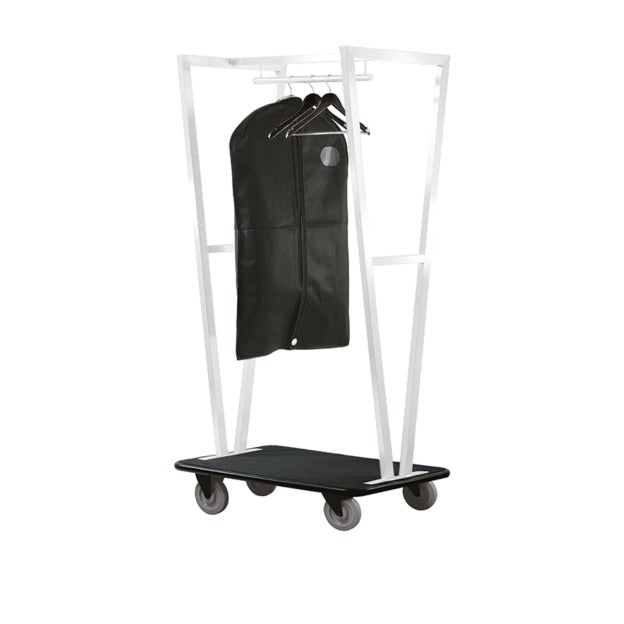 Steel Line, carrello portavaligie in acciaio inox verniciato bianco, 100 x 60 x h 180 cm