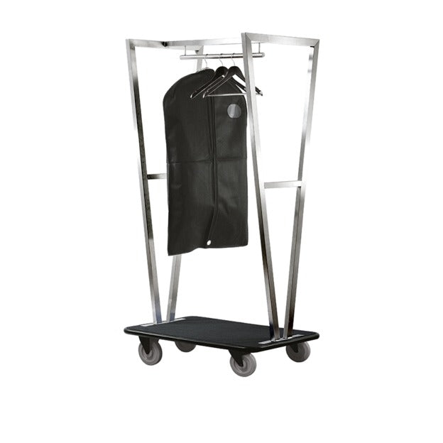 Steel Line, carrello portavaligie in acciaio inox lucido, 100 x 60 x h 180 cm