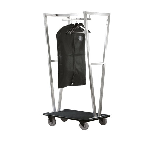 Steel Line, carrello portavaligie in acciaio inox satinato, 100 x 60 x h 180 cm