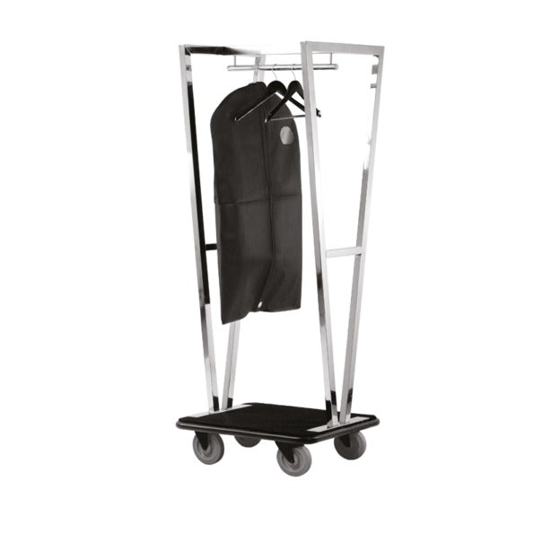 Steel Line, carrello portavaligie in acciaio inox lucido, 70 x 60 x h 180 cm