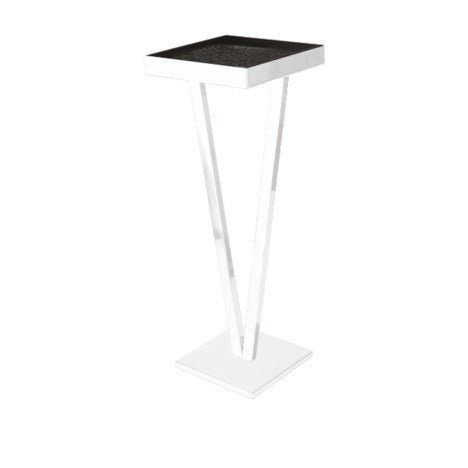 Steel Line, posacenere su piantana in acciaio inox verniciato bianco, 23 x 23 x h 77,5 cm
