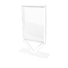 Steel Line, porta avvisi da banco A4 in acciaio inox bianco, 26x8x40,6 cm