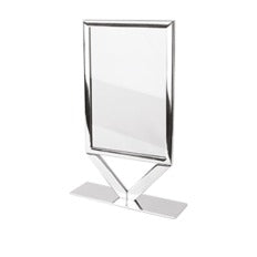 Steel Line, porta avvisi da banco A4 in acciaio inox lucido, 26 x 8 x h 40,6 cm
