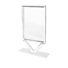Steel Line, porta avvisi A4 da banco in acciaio inox satinato, 26 x 8 x h 40,6 cm