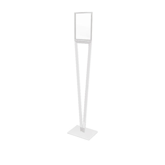 Steel Line, porta avvisi formato A4 su piantana in acciaio inox verniciato bianco, 30 x 22 x h 140 cm