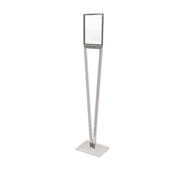 Steel Line, porta avvisi A4 su piantana in acciaio inox satinato, 30x22xh140 cm