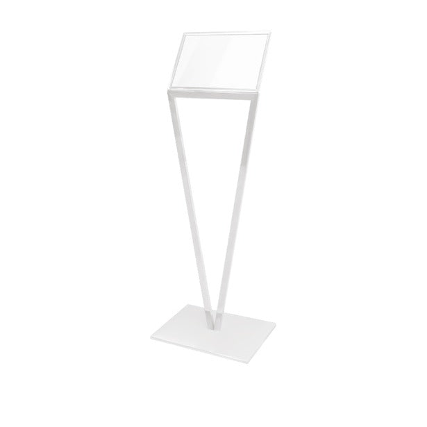 Steel Line, porta avvisi A3 su piantana in acciaio inox verniciato bianco, 30x22xh140 cm