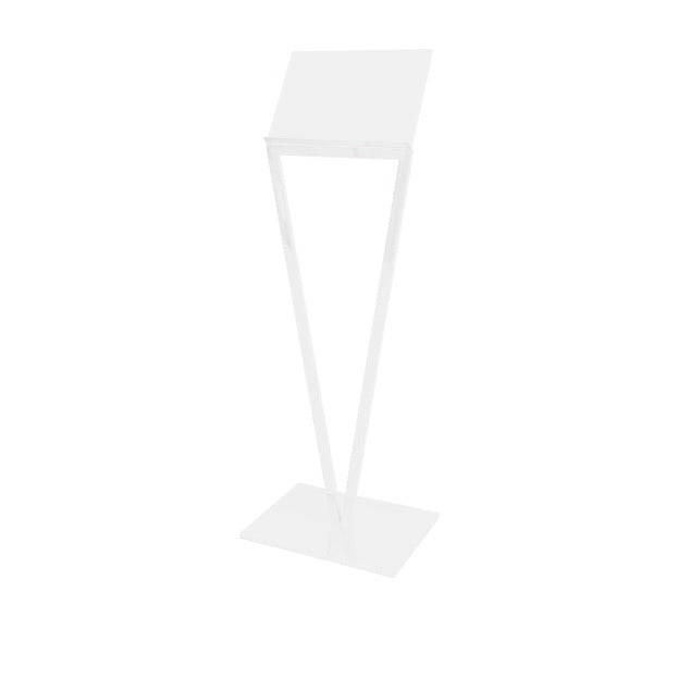 Steel Line, leggio in acciaio inox verniciato bianco, 50 x 37 x h 140 cm