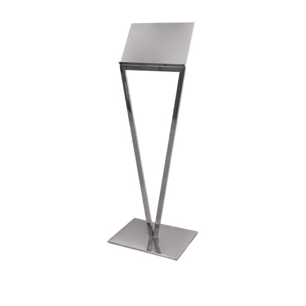Steel Line, leggio in acciaio inox lucido, 50 x 37 x h 140 cm