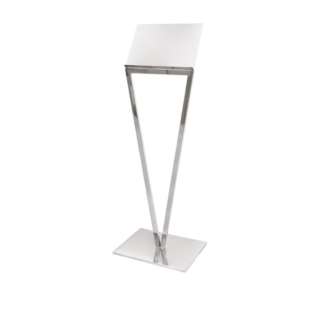 Steel Line, leggio in acciaio inox satinato, 50 x 37 x h 140 cm