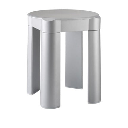 Sgabello bagno in ABS grigio, Ø 33 x h 40 cm