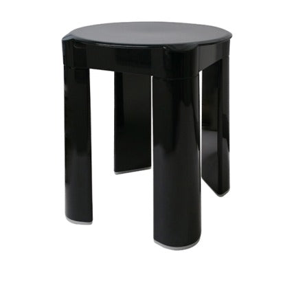 Sgabello bagno in ABS nero, diam. 33 x h 40 cm