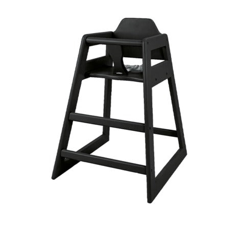 Seggiolone impilabile in legno verniciato nero, 50,5 x 58,5 x h 75 cm
