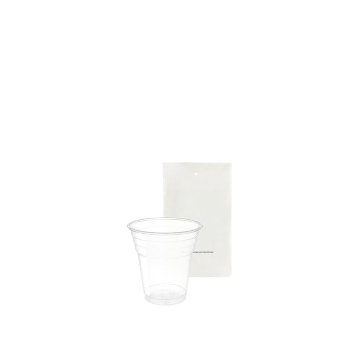 Bicchiere monouso in PLA trasparente biodegradabile e compostabile, imbustato, capacità 20 cl, diam. 7,8 x h 8 cm, confezione da 200 pz.