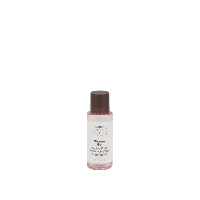 Pure Alpine, gel doccia, fragranza Rosa Alpina, 30 ml, confezione da 450 pz