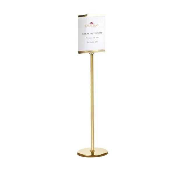 Porta Avvisi A3 Classic su Piantana in Ottone - h 168 cm