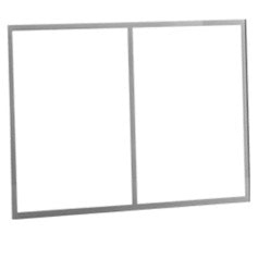 Porta avvisi da parete in plexiglass trasparente con cornice argentata, formato A5 doppio, 32,6 x 23 cm
