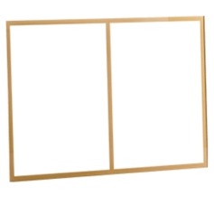 Porta avvisi da parete in plexiglass trasparente con cornice dorata, per formato A5 doppio, 32,6 x 23 cm