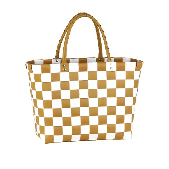 Borsa SPA e spiaggia intrecciata Casablanca, bianco/beige, 38x18xh30 cm, 10 pz