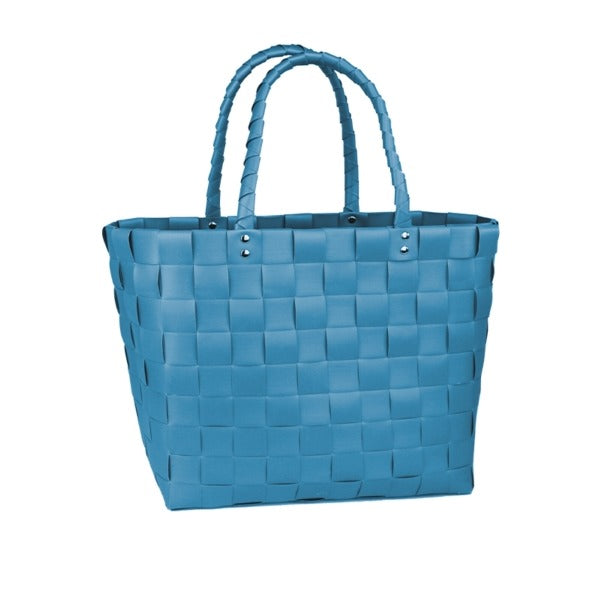 Borsa SPA e spiaggia intrecciata Amalfi, azzurro, 38 x 18 x h 30 cm, 10 pz