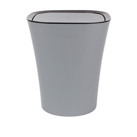 Pattumiera in polipropilene grigio/nero con basculante, 8 L, diam. 17/24 x h 28 cm