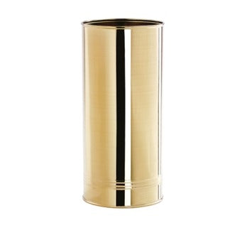 Portaombrelli rotondo in ottone lucido, diam. 24 x h 53 cm