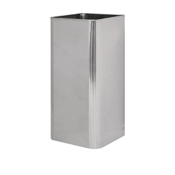 Portaombrelli squadrato in acciaio inox satinato, 24 x 24 x h 49 cm