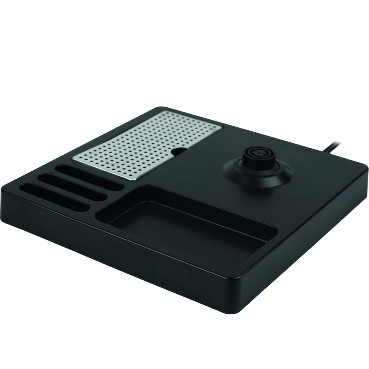Vassoio per bollitore in ABS nero, porta tazze in metallo, 240x240x30 mm, per modello 66423NO/BO.
