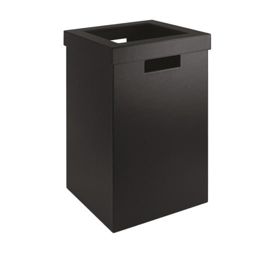 Cesta per bagni comuni in ecopelle, nero, 40 x 40 x h 70 cm