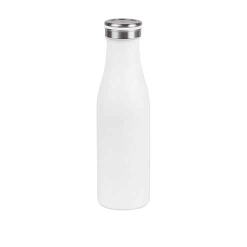 Borraccia in acciaio inox, colore bianco, Ø 6,8 x h 23 cm, capacità 500 ml, confezione 10 pz