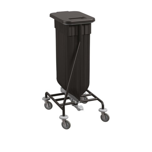 Carrello portasacco Mono "Igea" in acciaio verniciato nero, 44 x 54 x h 95 cm
