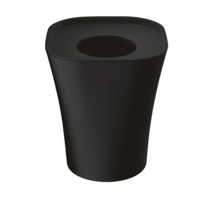 Trash, cestino gettacarte con coperchio in polipropilene nero, capacità 12 L, 22/30,5 x h 36 cm