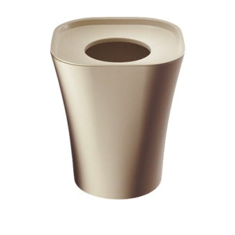 Trash, cestino gettacarte con coperchio in polipropilene beige, 6 L, 17/24 x h 28 cm