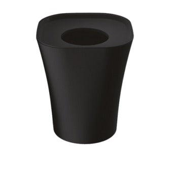 Trash, cestino gettacarte con coperchio in polipropilene nero, 6 L, 17/24 x h 28 cm