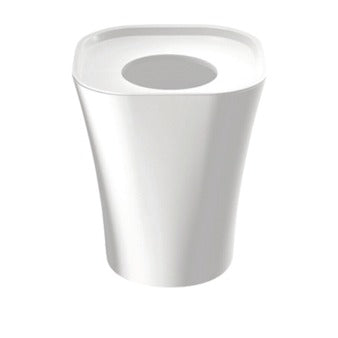Trash, cestino gettacarte con coperchio in polipropilene bianco, capacità 6 L, 17/24 x h 28 cm