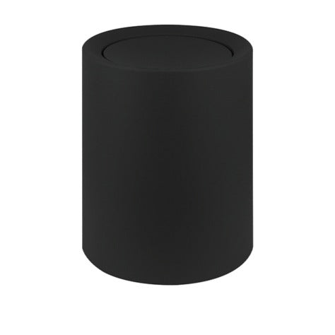 Pattumiera rotonda in polipropilene e ABS nero con coperchio basculante e cestino interno, 8 L, Ø 20/20,5 x h 26 cm