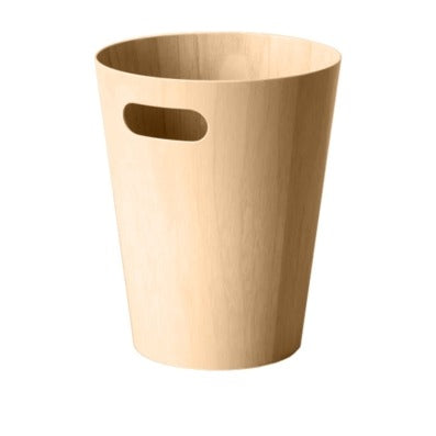 Cestino gettarcarte in legno naturale, capacità 9 L, diam. 23 x h 28 cm