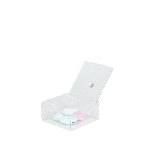 Cube, contenitore cubico in plexiglass trasparente con pomello