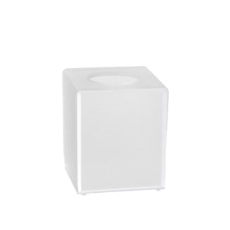 Porta veline cubico in plexiglass satinato trasparente, sp. 4 mm, 14 x 14 x h 14 cm