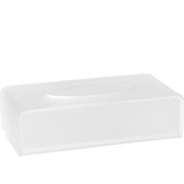 Porta veline rettangolare in plexiglass satinato trasparente, 24,5 x 13 x h 7 cm